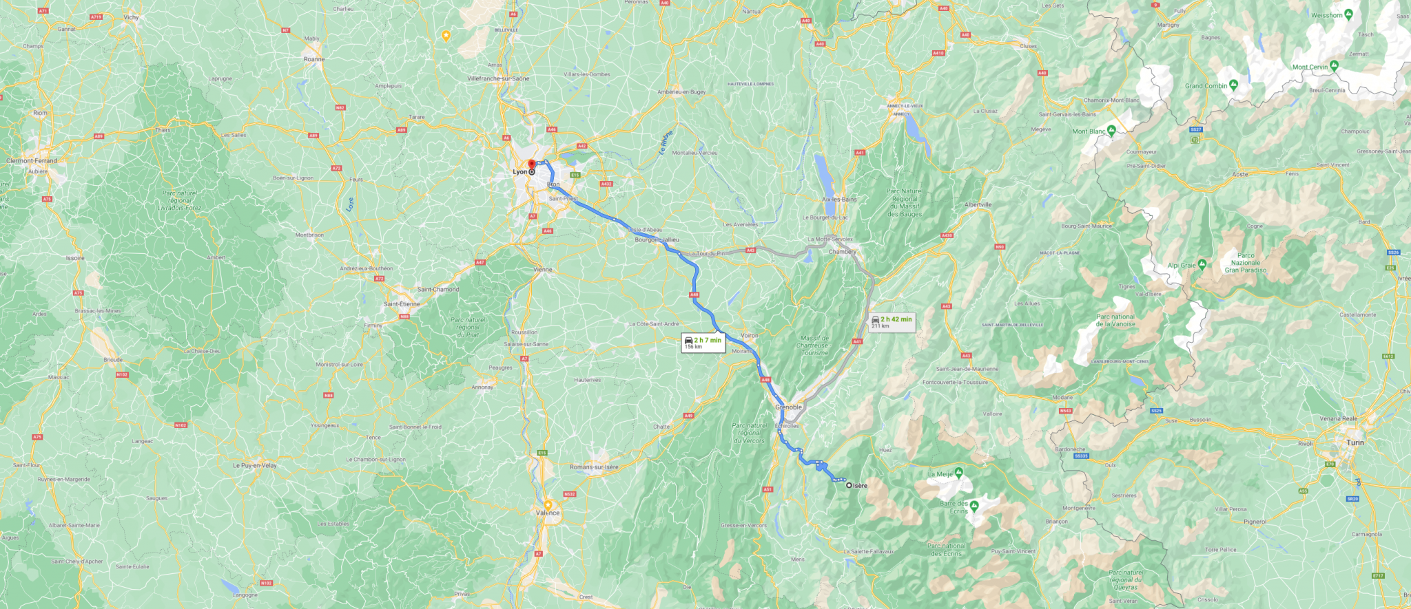 Taxi longue distance depuis Lyon